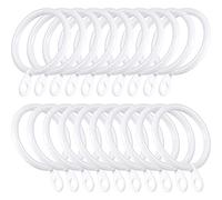 Shappy Metal Drapery Curtain Rings Hanging Rings for Curtains and Rods, Drape Sliding Eyelet Rings 30 mm Internal Diameter (White, 20 Pack)