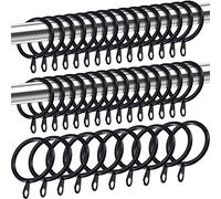 Shappy Metal Drapery Curtain Rings Hanging Rings for Curtains and Rods, Drape Sliding Eyelet Rings 30 mm Internal Diameter (Black, 40 Pack)