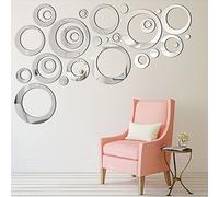 Shappy Removable Wall Sticker Decal Acrylic Mirror Setting for Home Living Room Bedroom Decor (Style B, 32 Pieces)