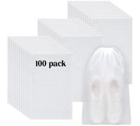 Shappy Travel Shoe Bags Non Woven Packing Drawstring Sacks Clear Window Large Storage Pouch Organizer for Men Women, White, 12.6 x 18.9 Inches, Normal