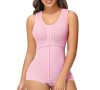 SHAPSHE Fajas Colombianas Moldeadoras BBL Post Surgery Stage 2/3 Body Shaper Tummy Control High Compression Garment Shapewear, Pink, Small