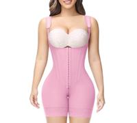 SHAPSHE Fajas Colombianas Moldeadoras De Cintura Y Abdomen Body Shaper Postpartum Compression Shapewear Tummy Control, Pink-upgrade, X-Large