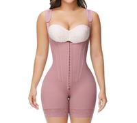 SHAPSHE Fajas Colombianas Moldeadoras De Cintura Y Abdomen Body Shaper Postpartum Compression Shapewear Tummy Control, Rosy Brown-upgrade, X-Small