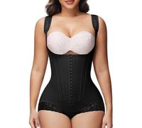 SHAPSHE Fajas Colombianas Moldeadoras Post Surgery Body Shaper with 8 Bones, Black, XX-Large