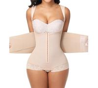 SHAPSHE Fajas Colombianas Moldeadoras Postpartum Stage 1/2/3 Body Shaper Corset Shapewear Adjustable Compression Garment, Tan, X-Small