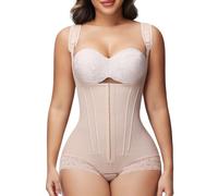 SHAPSHE Fajas Colombianas Moldeadoras Postpartum Stage 2/3 Body Shaper Tummy Control Shapewear for Women with 8 Bones, Tan, Small