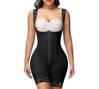 SHAPSHE Fajas Colombianas Moldeadoras Stage 2 3 Post Surgery Compression Garment Full Body Shaper with Steel Bones, Black, S