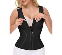 SHAPSHE Waist Trainer Corset for Women Tummy Control Workout Sport Girdle Hourglass Cincher Body Shaper Postpartum with Bra, Black, XS