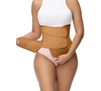 SHAPSHE Waist Trainer for Women Postpartum Recovery Wrap Waist Cincher Corset Shapewear Belly Band, Coffee 3 Velcro, Medium