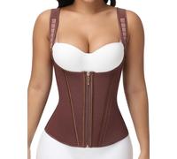 SHAPSHE Waist Trainer for Women, Tummy Control Sports Girdle, Workout Body Shaper with Adjustable Shoulder Strap, Mocha-classic, XL