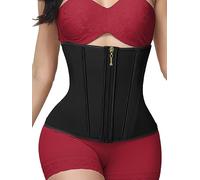 SHAPSHE Waist Trainer for Women Tummy Control Waist Cincher Workout Corset Shapewear Body Shaper, Black, Medium
