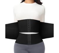 SHAPSHE Waist Trainer For Women Tummy Control Workout Waist Cincher Segmented Triple Wrap Belt Postpartum Girdle with Hooks, Black, Medium
