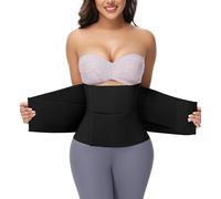 SHAPSHE Waist Trainer for Women Working out Cincher Body Shaper Tummy Control Waist Trimmer Belt Segmented Postpartum Band, Black, Medium