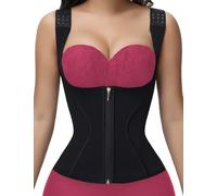 SHAPSHE Waist Trainer High Compression Cincher for Women Tummy Control Sport Workout Hourglass Body Shaper Vest with Straps, Black-classic, Medium