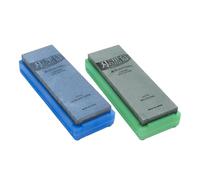 SHAPTON Ha No Kuromaku Japanese Ceramic Whetstone set of two (Blue Black (Coarse #320) Melon (Fine #8000))