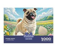 Shar Pei 1000 Pieces Jigsaw Puzzles Engaging Family Games Jigsaw Puzzle Beautiful Decoration for Adults & Families 52x38cm/1000pcs