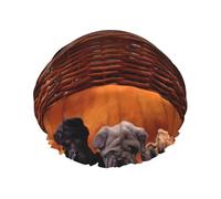 Shar Pei Black Puppy Small Dogs Gray Puppy Pets,Shower Cap Nightcap Double Layer Waterproof Elastic Bath Cap Reusable Hair Cap