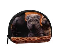 Shar Pei Black Puppy Small Dogs Gray Puppy Pets, Women's Storage Bag Shell Makeup Bag Small Coin Purse Shell Change Pouch