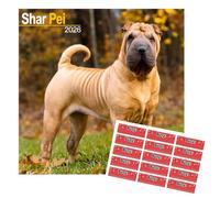 Shar Pei Calendar 2026 | 16 months, September 2025 - December 2026 | with FREE Organisational Stickers, Shar Pei Gift