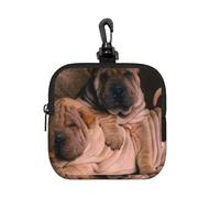 Shar Pei Dog, Square Zipper Storage Bag, Neoprene Coin Purse, Small Wallets, Change Pouch, Change Purse