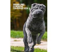 Shar Pei Dog Wall Calendar, A3 Size, Wire-Bound, Full Colour, Free Pack of Calendar Stickers