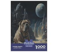 Shar Pei Jigsaw Puzzles for Adults Challenging Puzzles The Impossible Challenge 1000 Pieces Difficult Hard Jigsaw Puzzles for Man And Woman with Letters on Back 70x50cm/1000pcs