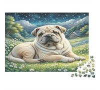Shar Pei Jigsaw Puzzles for The Whole Family - Shar Pei in Forest 1000Pc Challenging Game for Adults Kids, Women & Men Gift 52x38cm/1000pcs