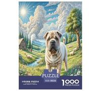 Shar Pei Jigsaw Puzzles Puzzles for Adults Kids. 1000 Pieces Clever animals Whimsical Challenge Toy Educational Games Home Decoration for Adults& Kids Age 14 Years Up 38x26cm/1000pcs