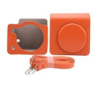 Sharainn Camera Protective Case for INSTAX Square SQ1, PU Leather Shoulder Camera Bag with Detachable Cover for Instant Camera Photography (Orange)
