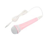 Sharainn Kids Microphone, 3.5mm Plug Wired Microphone for Kids, Low Distortion Portable Music Toy Mic for Karaoke Family Party (Pink)