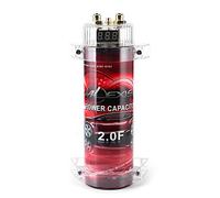 Sharainn Red LED automatic shutdown 2.0 Audio Power Capacitor, Car Audio Capacitor, for systems up to 2000W