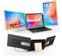 sharanix Updated Laptop Screen Extender,15.6" Portable Triple Monitor for Laptop up to 17.3" with IPS FHD 1080P Display, Detachable Laptops Extended Monitor Compatible with Mac, Wins, Dex, Chrome
