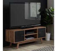 Shard Walnut and Black 2 Door TV Unit