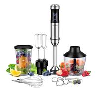 SHARDOR Hand Blender,6 In 1 Hand Blenders For Kitchen,power 1200w,20-Speed & Turbo Stick Blender,Scratch Resistant Hand Whisk Electric With Dough Hooks,Egg Beaters,Whisk,800ml Beaker,600ml Chopper