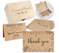 Share A Memory Card for Celebration of Life Decorations- 50 Pcs Memory Cards with Wooden Box for Funeral Graduation memory Box for Keepsakes Memorial Service Celebration of Life Ideas