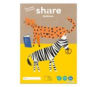 share A4 Colouring Pad for Children - Colouring Pad Donates a Lesson for a School Child - Blue Angel Certified Drawing Pad A4 Made from 100% Recycled Paper (80 g/m²) - White/Blank