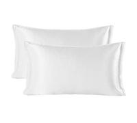 SHARE SILK 100% Mulberry Silk Pillowcase, 20 Momme Silk Pillowcases for Hair and Skin, Envelope Closure Pillow Covers 2 Pieces Set, Hypoallergenic Breathable for Beauty Sleep (50x75 cm, Cream)