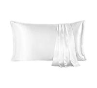 SHARE SILK 20 Momme 100% Mulberry Silk Pillowcase for Hair and Skin, Envelope Closure Pillow Covers 1PC, Hypoallergenic Breathable for Beauty Sleep (50x75 cm, Cream)