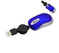 SHARE SUNSHINE Mini Small Travel Optical Mouse Portable USB Wired Mouse with Retractable USB Cord Blue Color