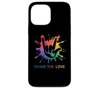 Share The Love Colorful Sign Language Hippie Case for iPhone 13 Pro Max
