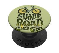 Share the Road Bicycle Design with Safety Cycling Message PopSockets Adhesive PopGrip