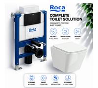 Share Wall Hung Toilet Set 82Cm Roca Frame Concealed Cistern Black Flush Plate