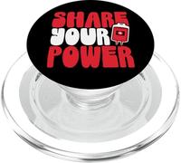 Share Your Power Blood Donor Awareness Save Lives PopSockets PopGrip for MagSafe