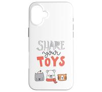Share Your Toys Cute Animals Family Moment Kids Joy Playtime Case for iPhone 16 Plus