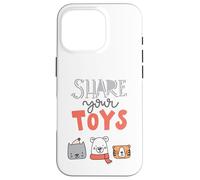 Share Your Toys Cute Animals Family Moment Kids Joy Playtime Case for iPhone 16 Pro