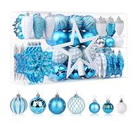 SHareconn Christmas Baubles Ornaments Set, 106pcs Blue White