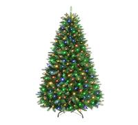 SHareconn 5FT Pre Lit Artificial Christmas Tree with 260 Warm White & Multicolor LED Lights, 12 Light Modes, Xmas Tree with 642 PVC & PE Branch Tips, with Metal Stand, Easy Assembly and Foldable