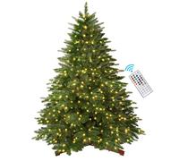 SHareconn 6.5ft Artificial Christmas Tree with Remote Control, 340 Pre-Lit Multi-Color RGB Lights and 1044 PE & PVC Branch Tips,Perfect Choice Decoration for Xmas Holiday, Green