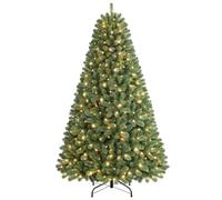 SHareconn 6FT Pre Lit Christmas Tree with 350 Multi Color Lights, 17 Modes | 948 PVC Branch Tips, 350 Warm White & Multicolor LED Lights, Memory & Timer Function, Metal Stand, Easy Assembly, 180cm