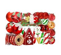 SHareconn 86pcs Christmas Tree Balls Ornaments, Shatterproof Plastic Decorative Baubles for Xmas Tree Decorations, Holiday Wedding Party Decoration, Festive Ornaments, Red & Green, White